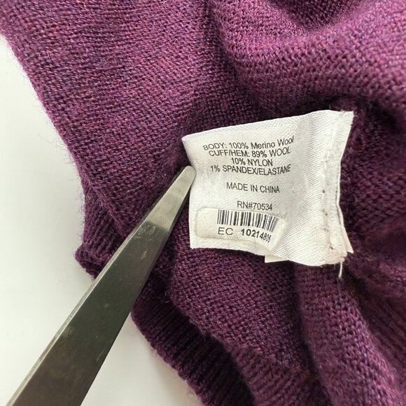 Orvis Mens L Purple Wool 1/4 Zip Up Long Sleeve Pullover Sweater - Picture 6 of 7